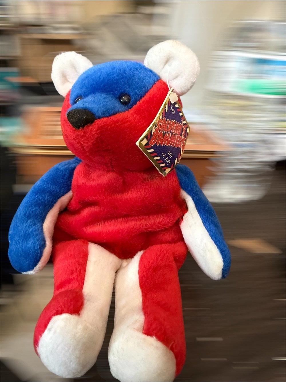 Cal Ripken Jr. #8 Salvino's Bammers 4th of July 1999 Bear Beanie Bag Plush 9"